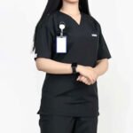 Raven Black Wrinkle free Unisex Scrubs