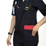 Raven Black Wrinkle free Unisex Scrubs - Image 3