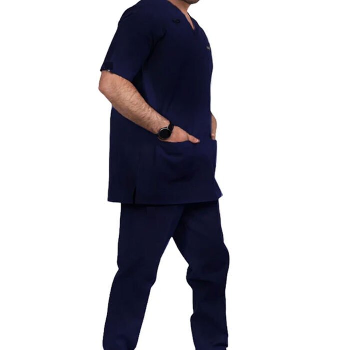 Mariner- Navy Blue Cotton Unisex Scrubs Straight Bottom - Image 1