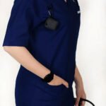 Mariner- Navy Blue Cotton Unisex Scrubs Straight Bottom - Image 2
