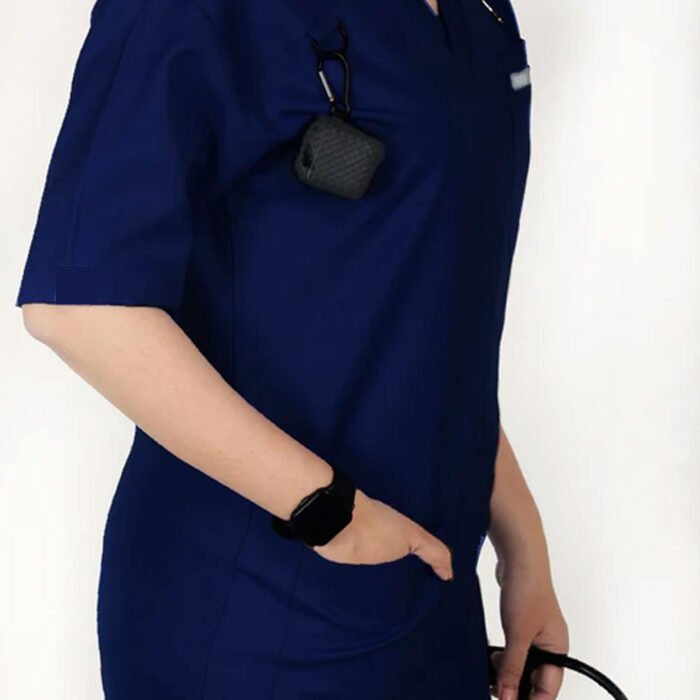 Mariner- Navy Blue Cotton Unisex Scrubs Straight Bottom - Image 2