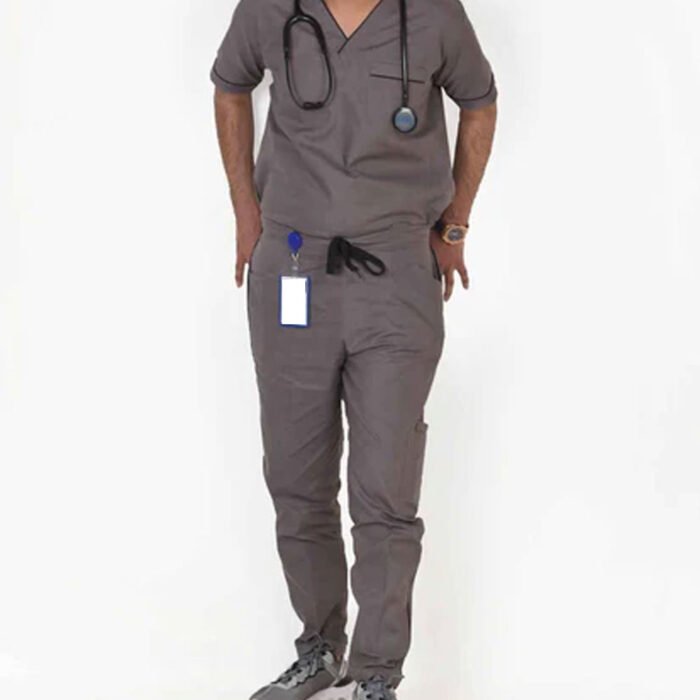 Executive Grey Unisex Blended Scrubs - Image 1