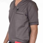 Executive Grey Unisex Blended Scrubs - Image 2