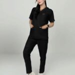Netter Black Unisex Blended Cotton Scrubs - Image 2